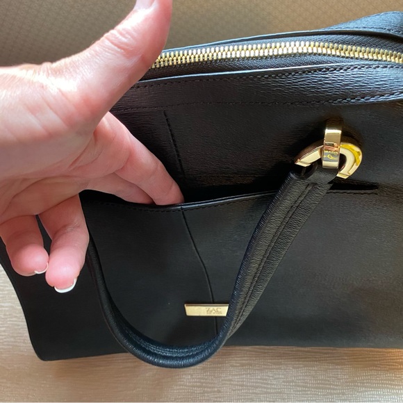 Zac Posen Eartha Double Handle Satchel Luxury Black Purse Full Size - Picture 6 of 16